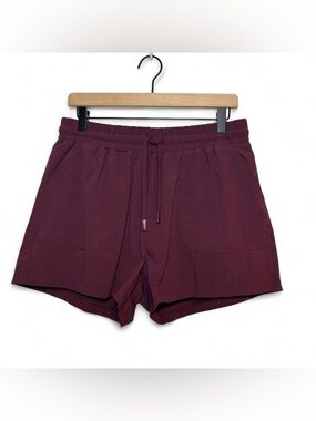 Mono B Burgundy Athletic Drawstring Shorts